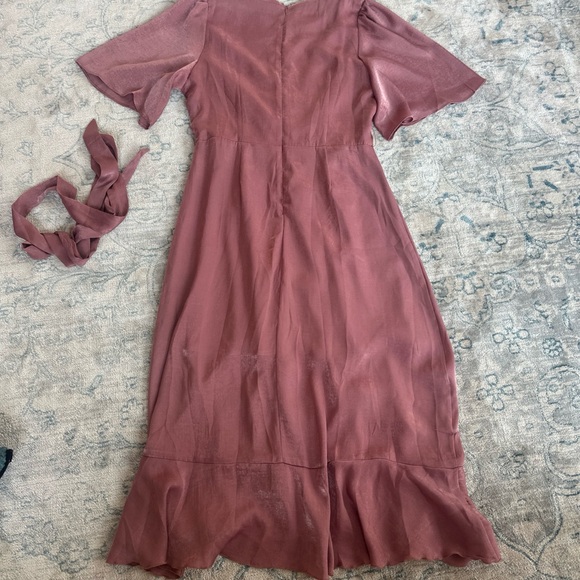 NWT Lulus Mauve Pink Satin Wrap Dress | Size Medium - Picture 8 of 11